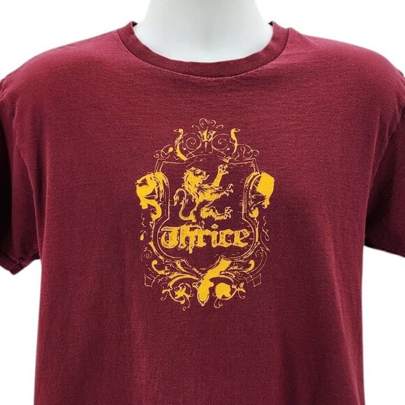 Vintage Fruit of the Loom Thrice Maroon Graphic T-Shirt Mens Large - Picture 2 of 8